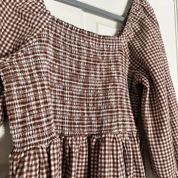 Rylee & Cru Brown Gingham Women's Mini Dress - Picture 2 of 5
